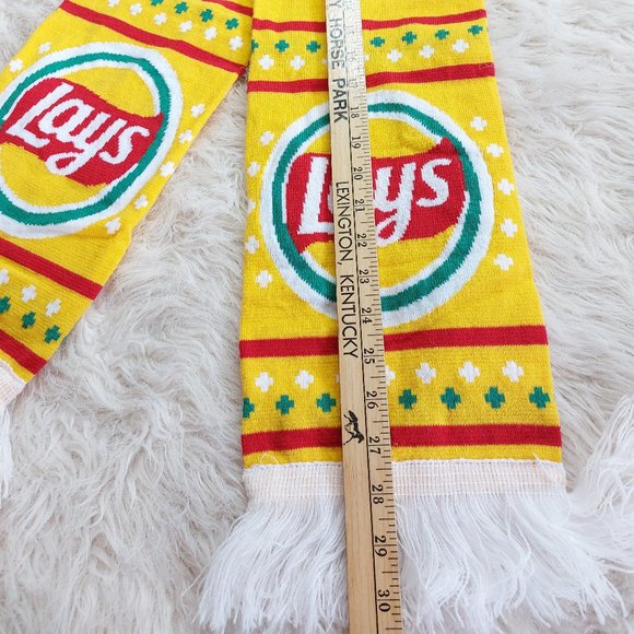Lays Chips Logo Yellow Knit Scarf 60" length - Picture 3 of 4